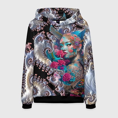 Мужская толстовка Japanese beauty - irezumi / 3D-Черный – фото 1