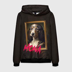 Толстовка-худи мужская Dog Mona Lisa, цвет: 3D-черный