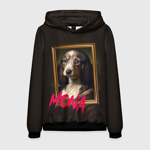 Мужская толстовка Dog Mona Lisa / 3D-Черный – фото 1