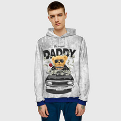 Толстовка-худи мужская The sugar Daddy Bear, цвет: 3D-синий — фото 2