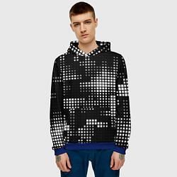 Толстовка-худи мужская Pixel art - abstraction, цвет: 3D-синий — фото 2