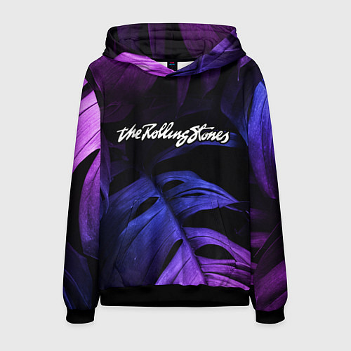 Мужская толстовка Rolling Stones neon monstera / 3D-Черный – фото 1