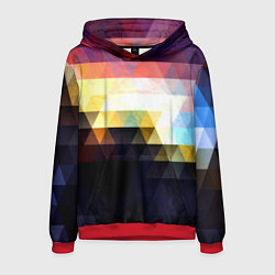 Толстовка-худи мужская Mosaic abstraction, цвет: 3D-красный