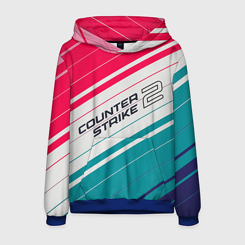 Мужская толстовка Counter strike 2 полосы / 3D-Синий – фото 1