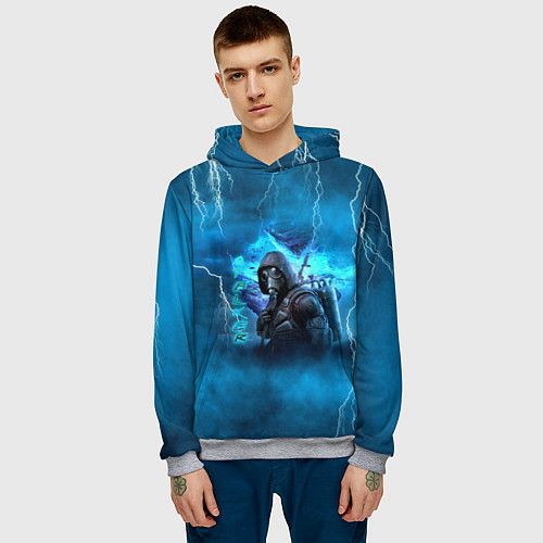 Мужская толстовка Stalker sky art blue / 3D-Меланж – фото 3