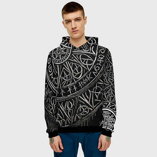 Мужская толстовка Узор скверна / 3D-Черный – фото 3