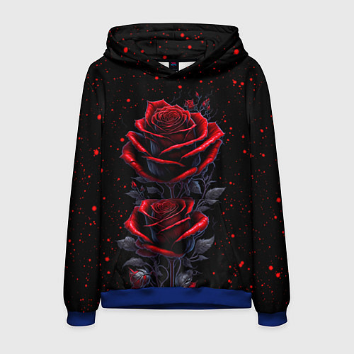 Мужская толстовка Готические розы в космосе / 3D-Синий – фото 1