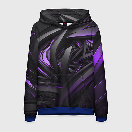 Мужская толстовка Черно-фиолетовые объекты / 3D-Синий – фото 1