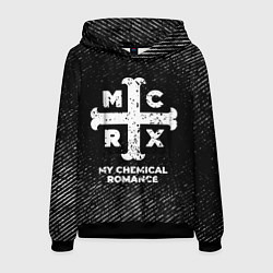 Толстовка-худи мужская My Chemical Romance с потертостями на темном фоне, цвет: 3D-черный