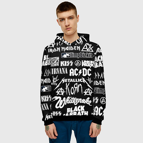 Мужская толстовка Сборник тяжёлого рока / 3D-Черный – фото 3