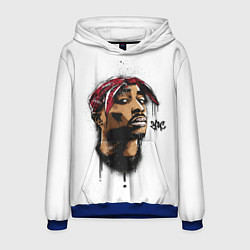 Толстовка-худи мужская 2Pac - Тупак Шакур, цвет: 3D-синий