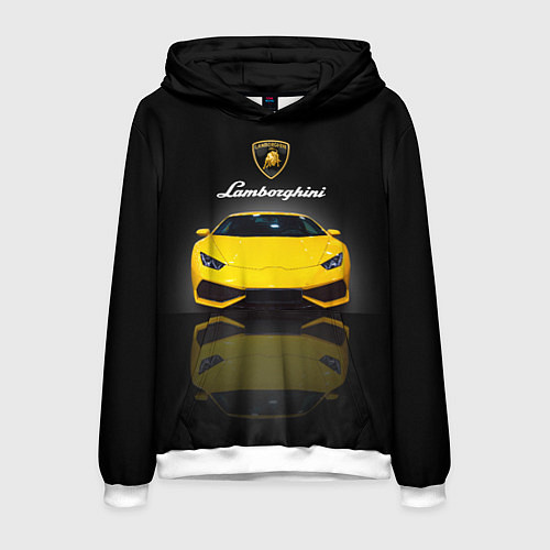 Мужская толстовка Итальянский суперкар Lamborghini Aventador / 3D-Белый – фото 1