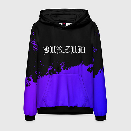 Мужская толстовка Burzum purple grunge / 3D-Черный – фото 1