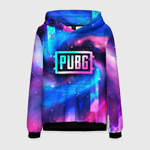 Мужская толстовка PUBG неоновый космос / 3D-Черный – фото 1