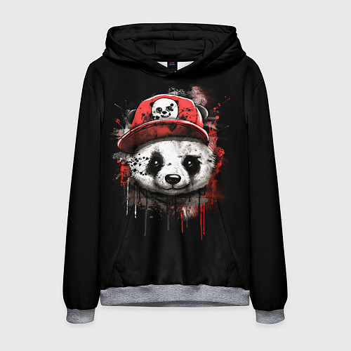 Мужская толстовка Панда в бейсболке граффити / 3D-Меланж – фото 1