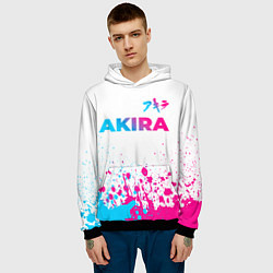 Толстовка-худи мужская Akira neon gradient style: символ сверху, цвет: 3D-черный — фото 2