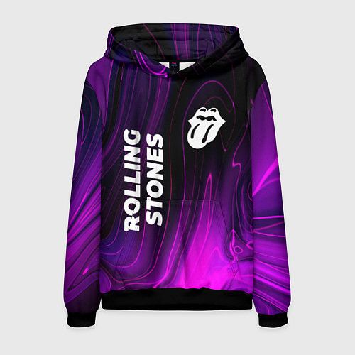 Мужская толстовка Rolling Stones violet plasma / 3D-Черный – фото 1