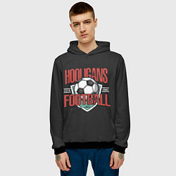 Толстовка-худи мужская Football hooligans, цвет: 3D-черный — фото 2