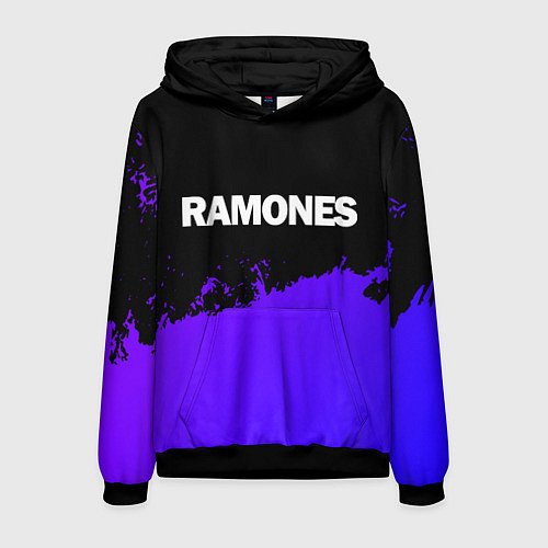 Мужская толстовка Ramones purple grunge / 3D-Черный – фото 1