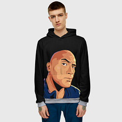 Толстовка-худи мужская Дуэйн Джонсон бровь, цвет: 3D-меланж — фото 2