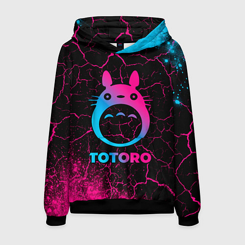 Мужская толстовка Totoro - neon gradient / 3D-Черный – фото 1