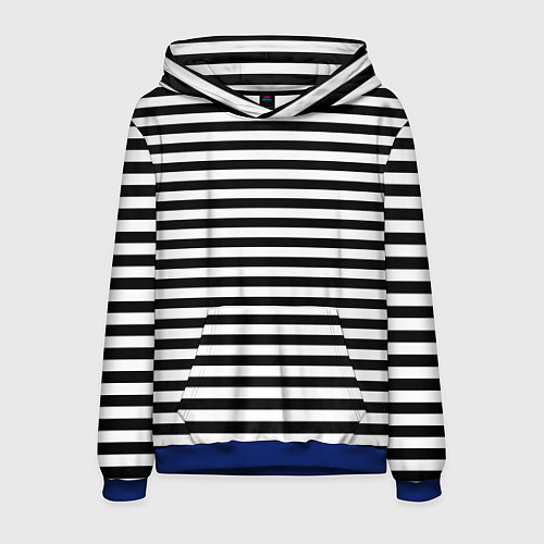 Мужская толстовка Тельняшка черная Подводного флота ВМФ / 3D-Синий – фото 1