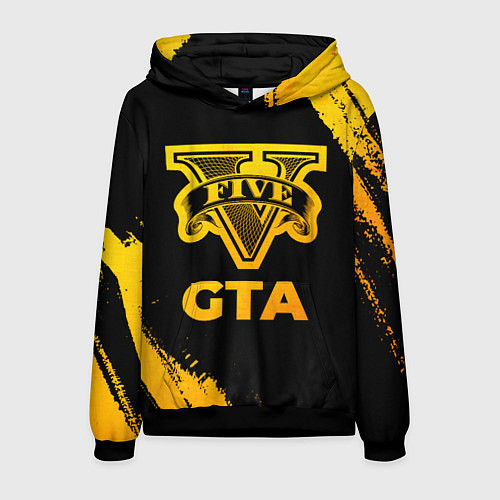 Мужская толстовка GTA - gold gradient / 3D-Черный – фото 1