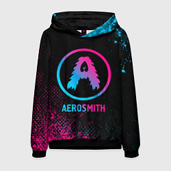 Толстовка-худи мужская Aerosmith - neon gradient, цвет: 3D-черный