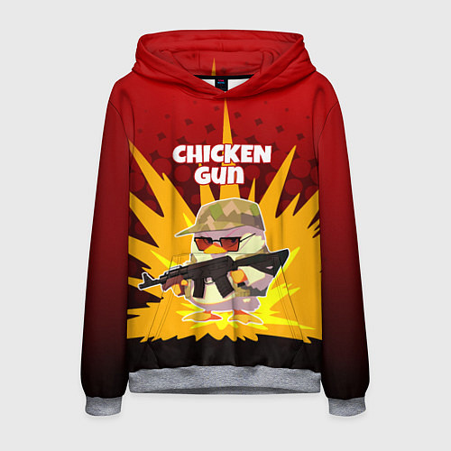 Мужская толстовка Chicken Gun - спецназ / 3D-Меланж – фото 1