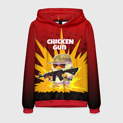Толстовка-худи мужская Chicken Gun - спецназ, цвет: 3D-красный
