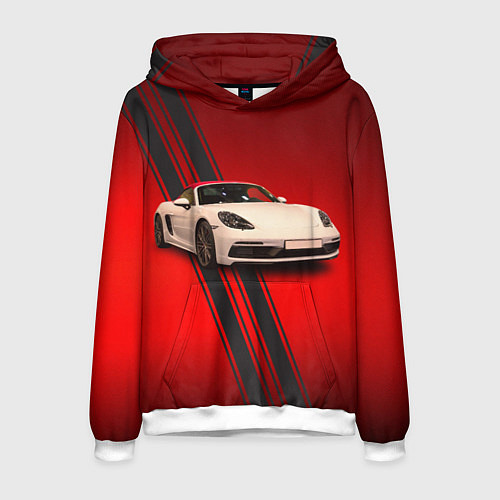 Мужская толстовка Немецкий спортивный автомобиль Porsche / 3D-Белый – фото 1