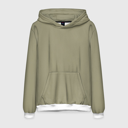 Мужская толстовка Зеленый тренд без принта / 3D-Белый – фото 1