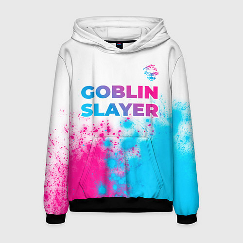 Мужская толстовка Goblin Slayer neon gradient style: символ сверху / 3D-Черный – фото 1