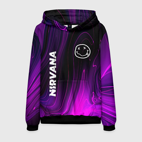 Мужская толстовка Nirvana violet plasma / 3D-Черный – фото 1