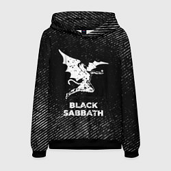 Толстовка-худи мужская Black Sabbath с потертостями на темном фоне, цвет: 3D-черный