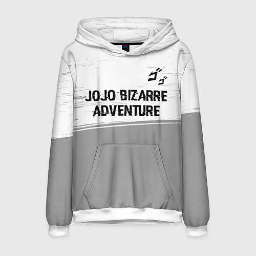 Мужская толстовка JoJo Bizarre Adventure glitch на светлом фоне: сим / 3D-Белый – фото 1