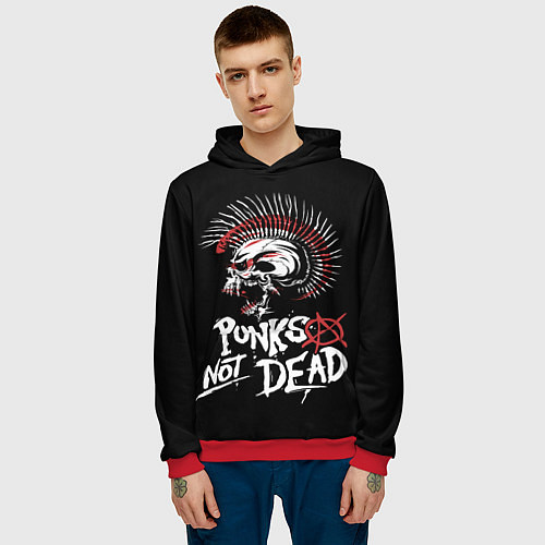 Мужская толстовка Punks not dead - анархия / 3D-Красный – фото 3