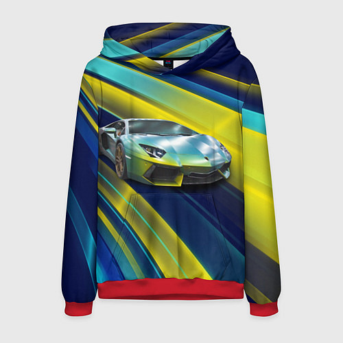 Мужская толстовка Суперкар Lamborghini Reventon / 3D-Красный – фото 1