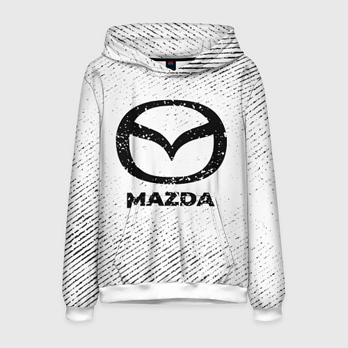 Мужская толстовка Mazda с потертостями на светлом фоне / 3D-Белый – фото 1