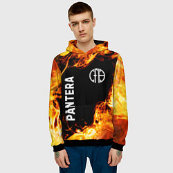 Толстовка-худи мужская Pantera и пылающий огонь, цвет: 3D-черный — фото 2