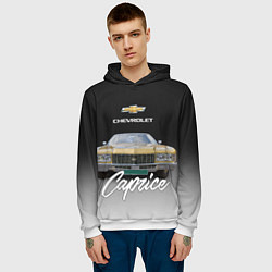 Толстовка-худи мужская Американская машина Chevrolet Caprice 70-х годов, цвет: 3D-белый — фото 2