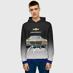 Толстовка-худи мужская Американская машина Chevrolet Caprice 70-х годов, цвет: 3D-синий — фото 2