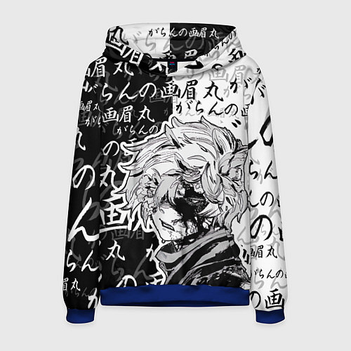 Мужская толстовка Адский рай - иероглифы / 3D-Синий – фото 1