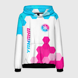 Мужская толстовка Yamaha neon gradient style: надпись, символ
