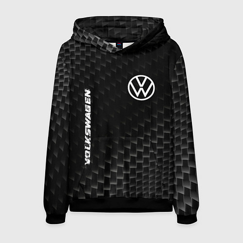 Мужская толстовка Volkswagen карбоновый фон / 3D-Черный – фото 1