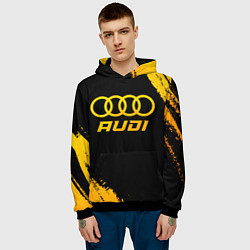 Толстовка-худи мужская Audi - gold gradient, цвет: 3D-черный — фото 2