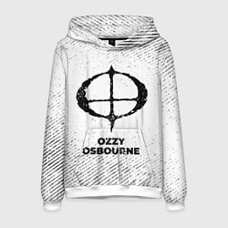 Толстовка-худи мужская Ozzy Osbourne с потертостями на светлом фоне, цвет: 3D-белый