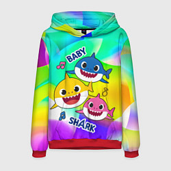 Толстовка-худи мужская Baby Shark Brooklyn and friends, цвет: 3D-красный