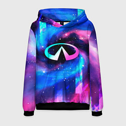 Толстовка-худи мужская Infiniti неоновый космос, цвет: 3D-черный