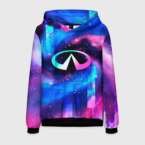 Мужская толстовка Infiniti неоновый космос / 3D-Черный – фото 1